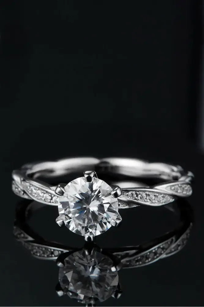 1 Carat Moissanite 925 Sterling Silver Ring