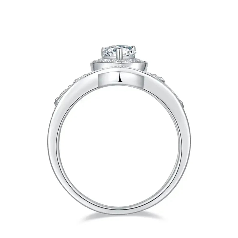 1 Carat Moissanite 925 Sterling Silver Ring