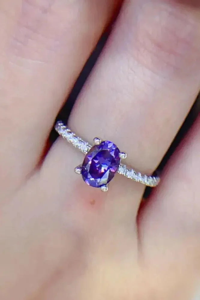 1 Carat Purple Moissanite 4 - Prong Ring - Update AvenueRingTrendsi1013004492844441013004492844441 Carat Purple Moissanite 4 - Prong RingPurple