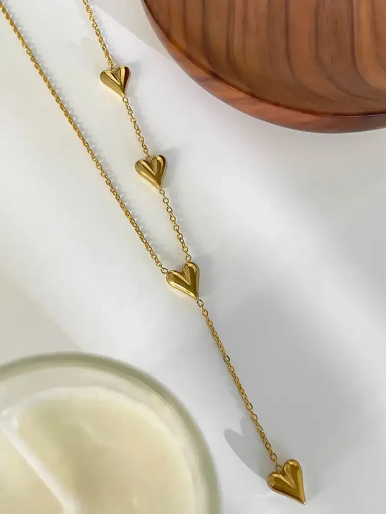 18K Gold-Plated Heart Drop Y-Necklace