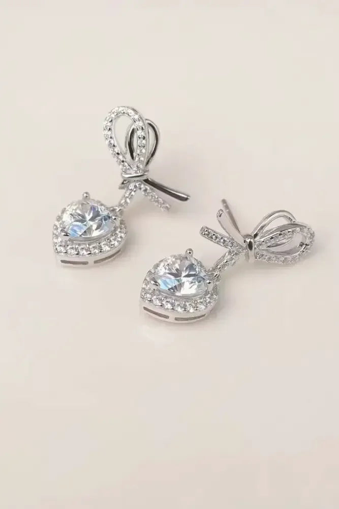 2 Carat Moissanite 925 Sterling Silver Heart Earrings