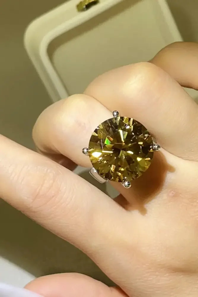 20 Carat Moissanite 925 Sterling Silver Ring