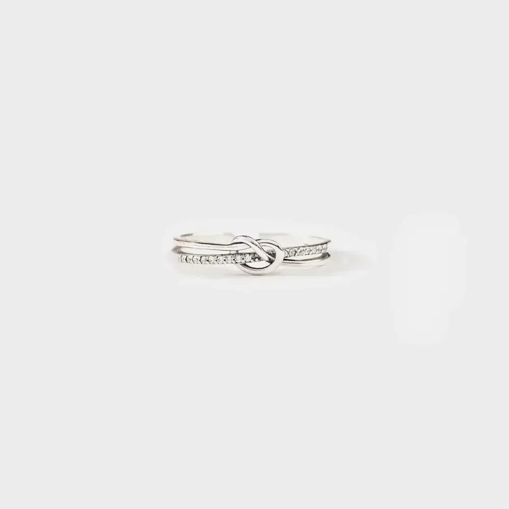 925 Sterling Silver Double-Layered Knot Ring