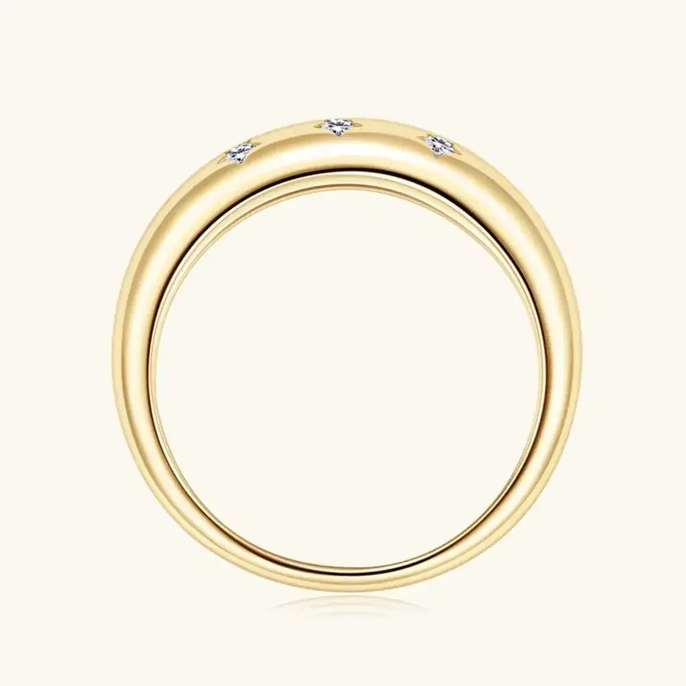 925 Sterling Silver Inlaid Moissanite Star Ring