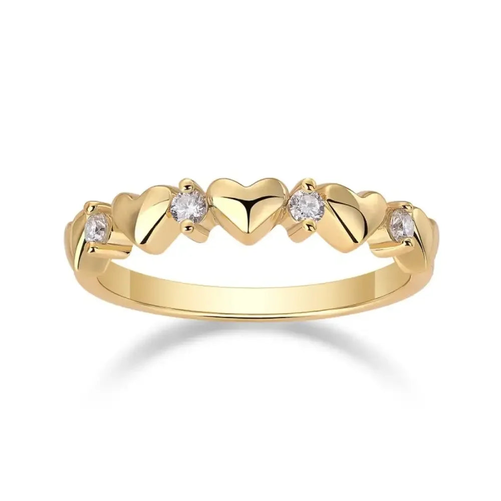 925 Sterling Silver Moissanite Heart Ring