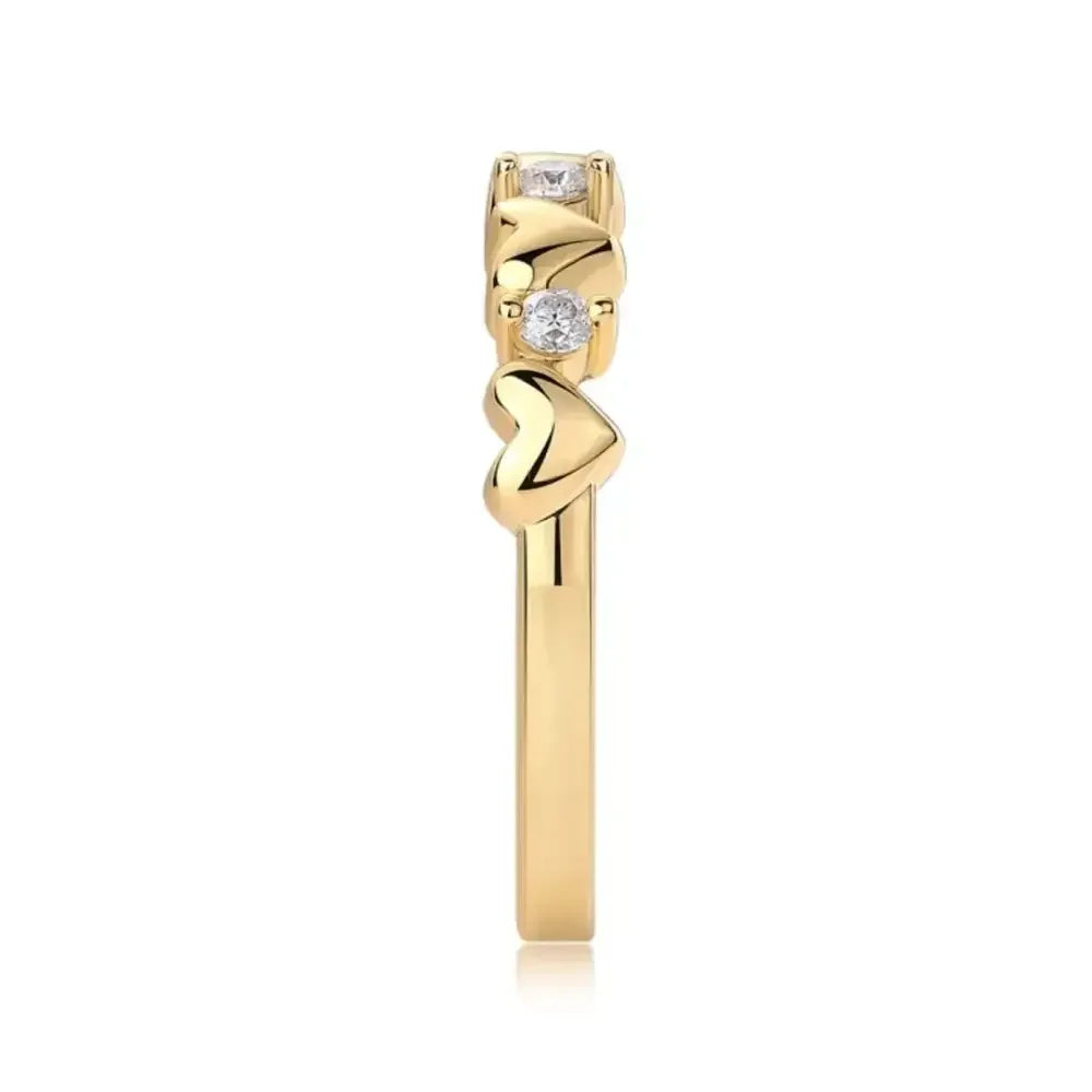 925 Sterling Silver Moissanite Heart Ring