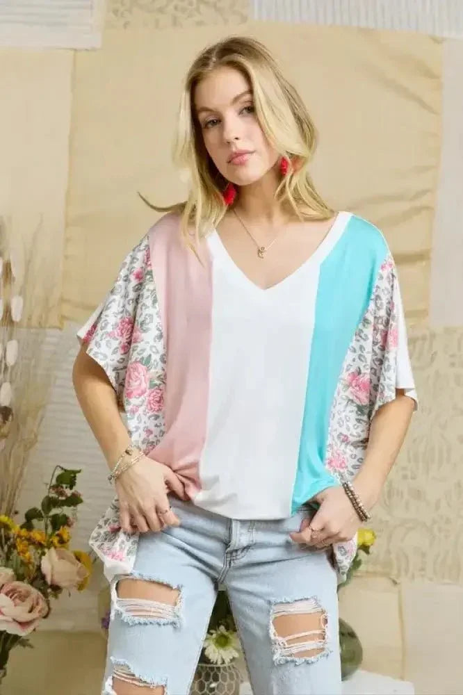 ADORA Colorblock Casual Knit Tunic Top - Update AvenueT-ShirtsTrendsi100100681181301100100681181301b0667c2d02704be5a77e529556297bc7 - Max - OriginPINK LEOPARD