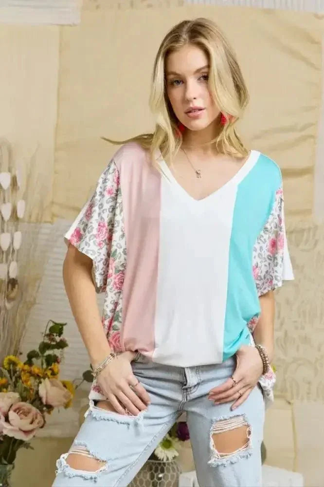 ADORA Colorblock Casual Knit Tunic Top - Update AvenueT-ShirtsTrendsi1001006811813011001006811813017dd1938d26bb48cfa0860eb9e80fb535 - Max - OriginPINK LEOPARD