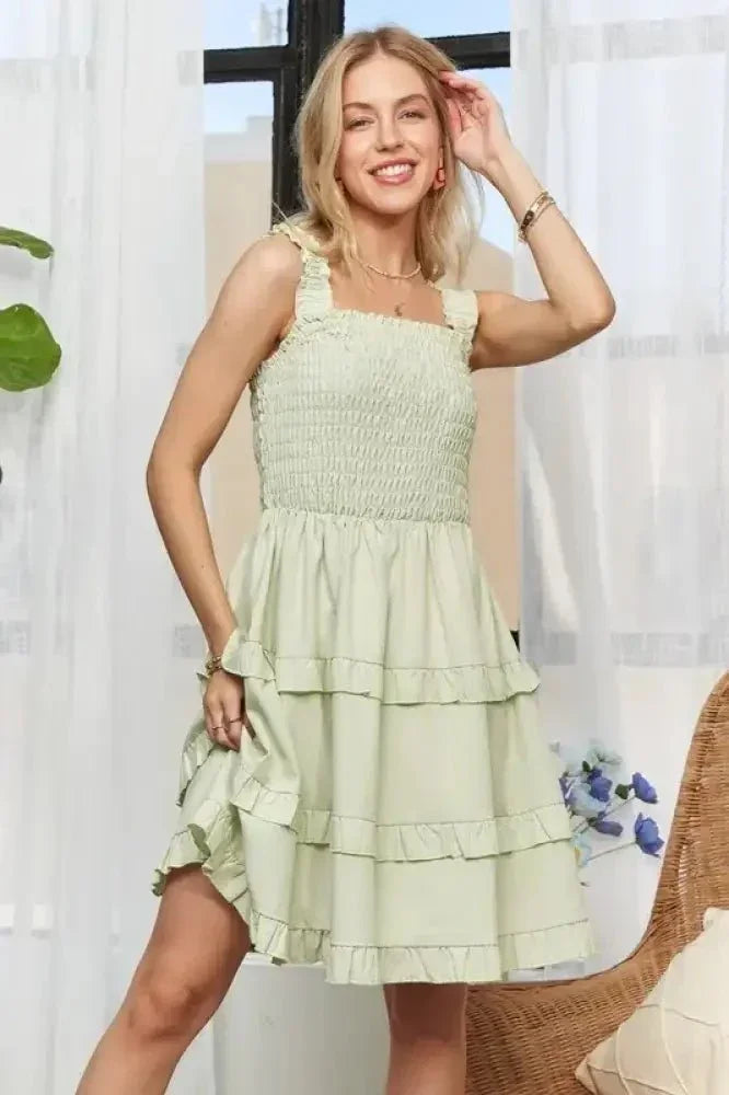 ADORA Smocked Ruffled Wide Strap Mini Dress - Update AvenueVacation StyleTrendsi10010061272177610010061272177637dbc791 - e8e2 - 4b10 - b28a - cbd7d7cb8327 - MaxSAGE STRIPE
