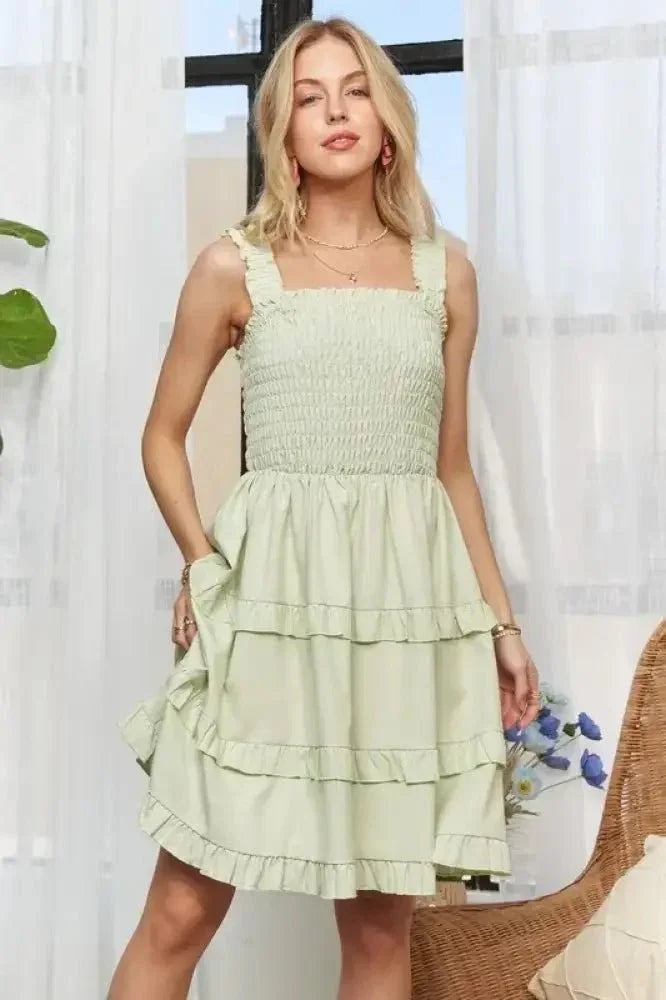 ADORA Smocked Ruffled Wide Strap Mini Dress - Update AvenueVacation StyleTrendsi1001006127217761001006127217761fde7f42 - 982d - 433c - b6a9 - 31b99bac3f3c - MaxSAGE STRIPE