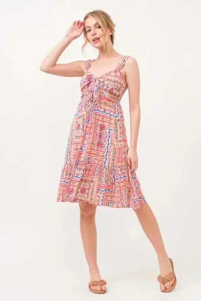 And The Why Tied Front Smocked Back Tiered Boho Printed Dress - Update AvenueEffortless Elegance: DressesTrendsi1001008140818451001008140818453c089c927ad2406fb4af80ce3d7bc2c0 - Max - OriginRed Multi