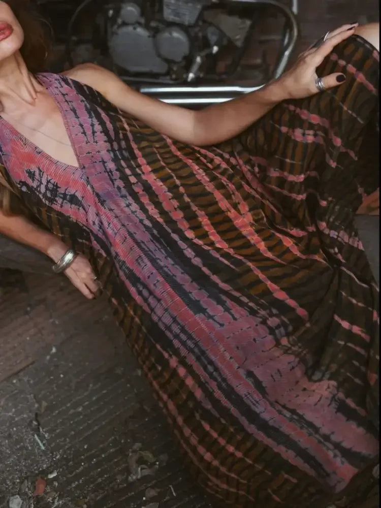 Asymmetrical Hem Printed Halter Neck Dress