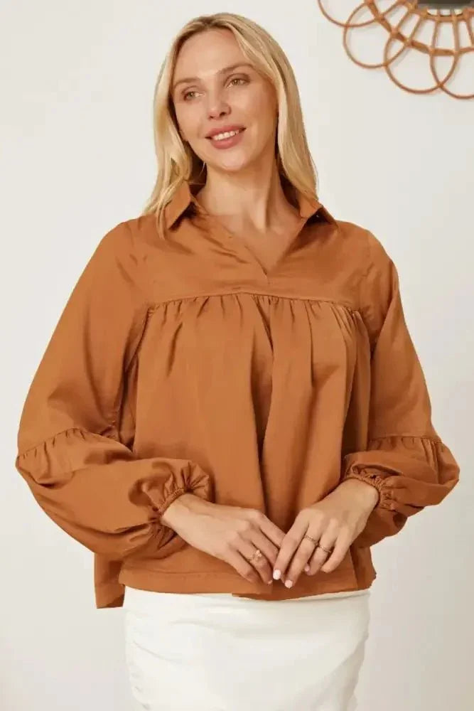 Balloon Sleeve Collared Neck Blouse - Update AvenueTrendsi100101453890421100101453890421ac047fc2 - 9ece - 4940 - ad2f - e6e1a0d1186a - MaxKhaki