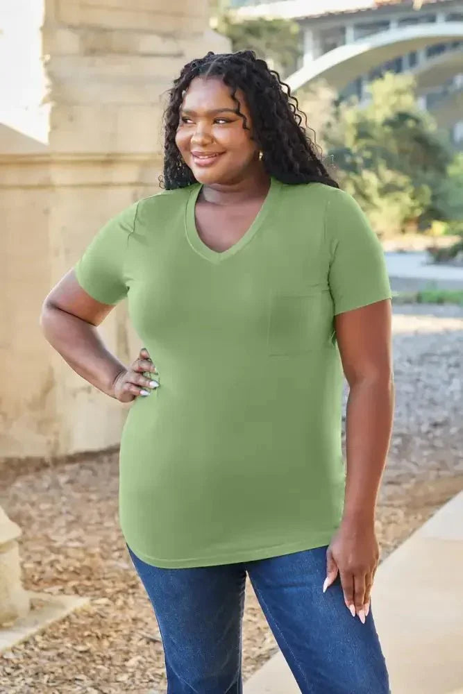 Basic Bae Bamboo Full Size V - Neck Short Sleeve T-Shirt - Update AvenueT-ShirtsTrendsi1001005234213491001005234213490fc1becf - 5c4b - 4249 - a77f - 86059b594eba - MaxMatcha Green