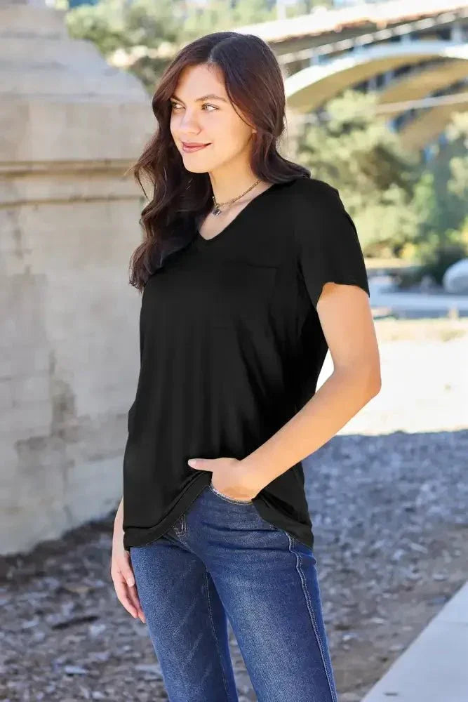 Basic Bae Bamboo Full Size V - Neck Short Sleeve T-Shirt - Update AvenueT-ShirtsTrendsi100100523427157100100523427157846bfd64 - 82ac - 4539 - a122 - 8976e194e01a - MaxBlack