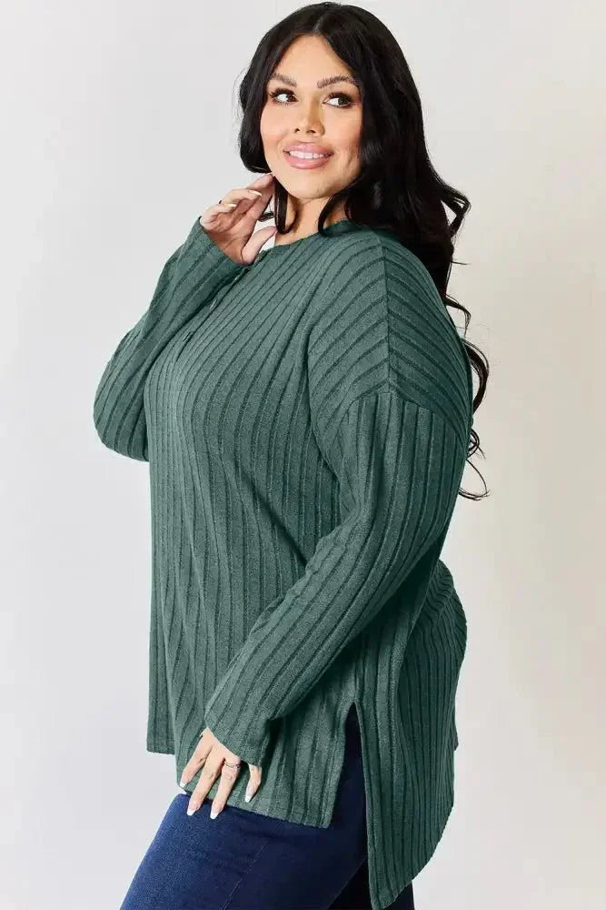 Basic Bae Full Size Ribbed Half Button Long Sleeve High - Low T-Shirt - Update AvenueT-ShirtsTrendsi10010140123184910010140123184966c6a2dc - f2b0 - 4104 - 8803 - b7ae980b34da - MaxArmy Green
