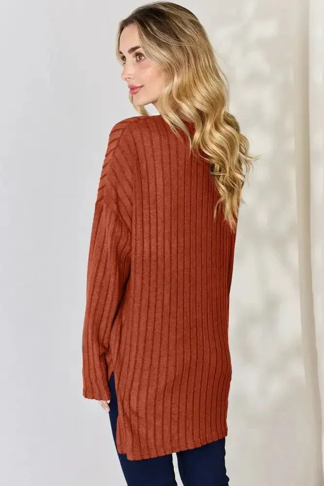 Basic Bae Full Size Ribbed Half Button Long Sleeve High - Low T-Shirt - Update AvenueT-ShirtsTrendsi10010140123240510010140123240599299c4a - a39b - 427e - abde - 527a11ed3a58 - MaxRust