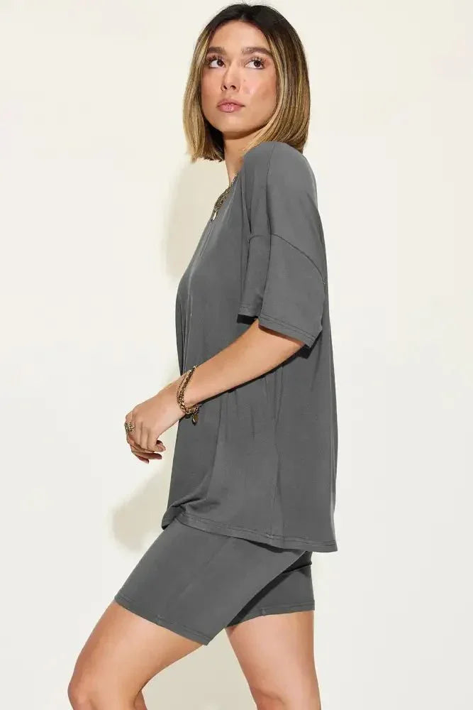 Basic Bae Full Size V - Neck Drop Shoulder T-Shirt and Shorts Set - Update AvenueDaily EssentialsTrendsi100100951112532100100951112532ce5a6699 - e530 - 41e1 - acd3 - d2fad2625cea - MaxDark Gray