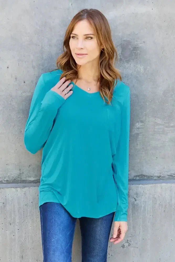 Basic Bae Full Size V - Neck Long Sleeve Top - Update AvenueT-ShirtsTrendsi10010166714095010010166714095045021fbe - 5c40 - 4b36 - 87fb - df1eb592e646 - MaxCerulean