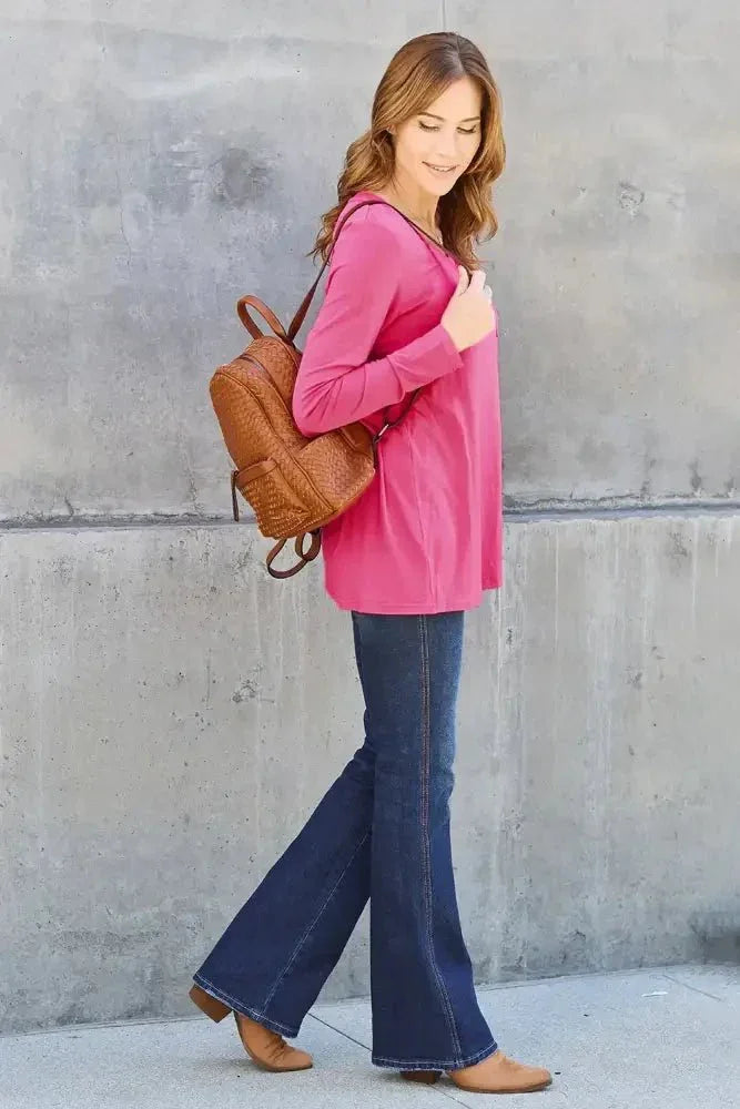 Basic Bae Full Size V - Neck Long Sleeve Top - Update AvenueT-ShirtsTrendsi100101667142020100101667142020004f3134 - fcf1 - 4625 - 9ac7 - 386a396df89a - MaxHot Pink