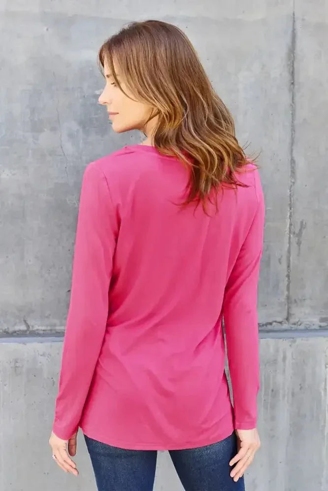Basic Bae Full Size V - Neck Long Sleeve Top - Update AvenueT-ShirtsTrendsi100101667142020100101667142020cdb930e0 - ab8c - 4a66 - 977b - d2914ebca777 - MaxHot Pink