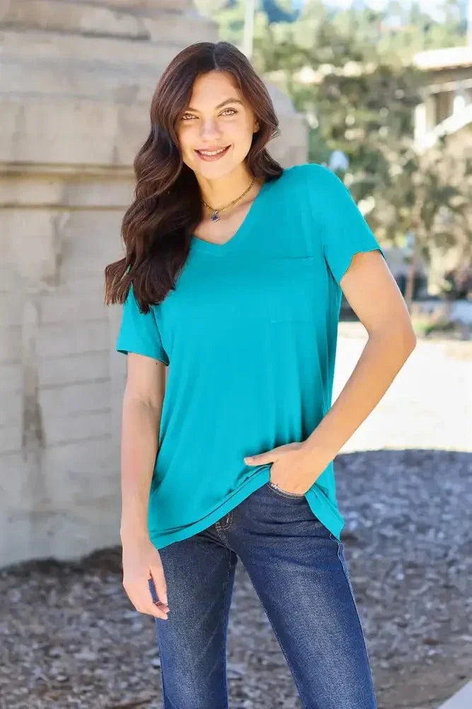 Basic Bae Full Size V - Neck Short Sleeve T-Shirt - Update AvenueT-ShirtsTrendsi1001010052576111001010052576117eb4124933944f3886a21ae86cf07e87 - MaxSky Blue