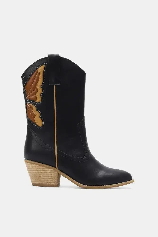 Beast Fashion Butterfly Cut Detail Point Toe Boots - Update AvenueTrendsi100600612851389100600612851389Beast Fashion Butterfly Cut Detail Point Toe BootsBlack
