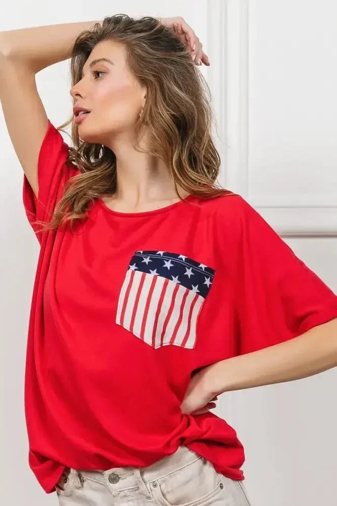 BiBi French Terry With Front Pocket Dolman Sleeves Top - Update AvenueT-ShirtsTrendsi100100951601724100100951601724332b672e99a24270bbb1571048a9f862 - Max - OriginRED