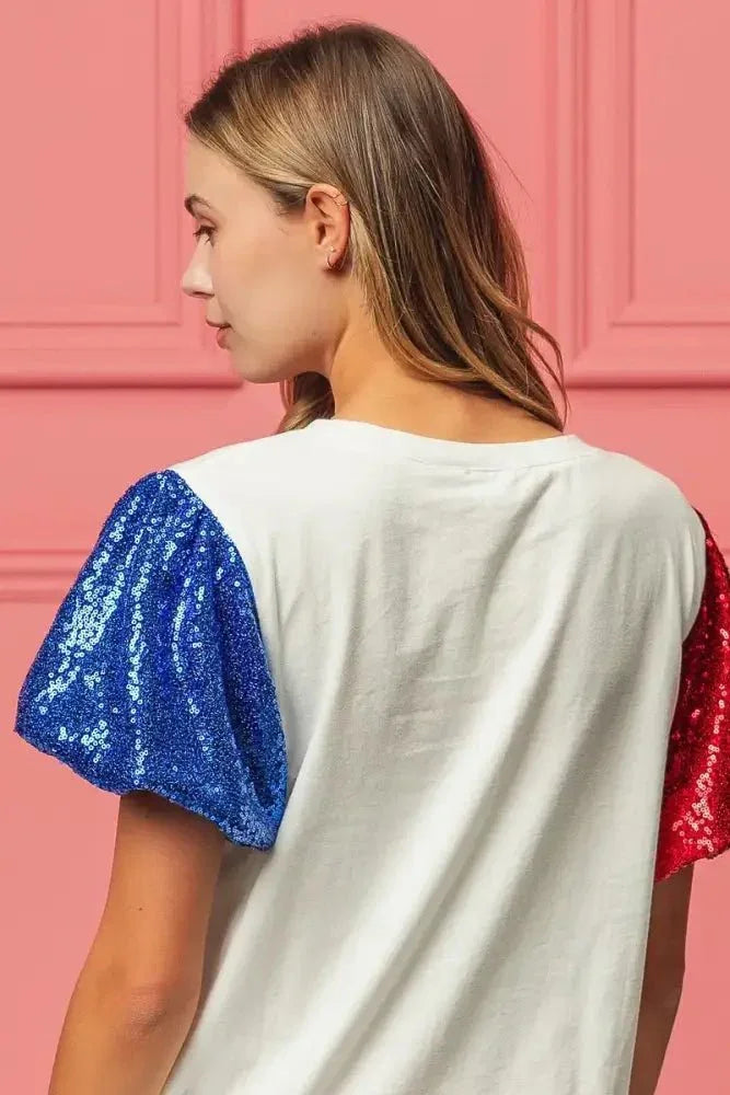 BiBi Sequin American Flag Bow Top - Update AvenueT-ShirtsTrendsi100100462031164100100462031164780338c2b13640b78951ad047a5d9970 - Max - OriginOFF WHITE
