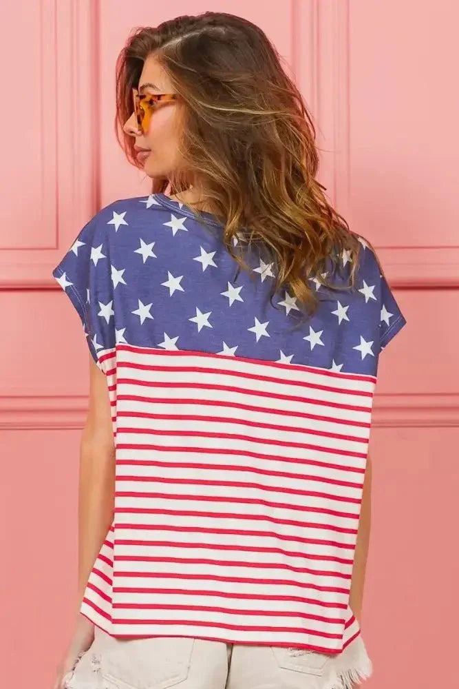 BiBi Star Rpinted with Stripe Combo Top - Update AvenueT-ShirtsTrendsi100100575401827100100575401827508e0bf115e849faad0a413d4bffcdba - Max - OriginNAVY STAR/RED STRIPE