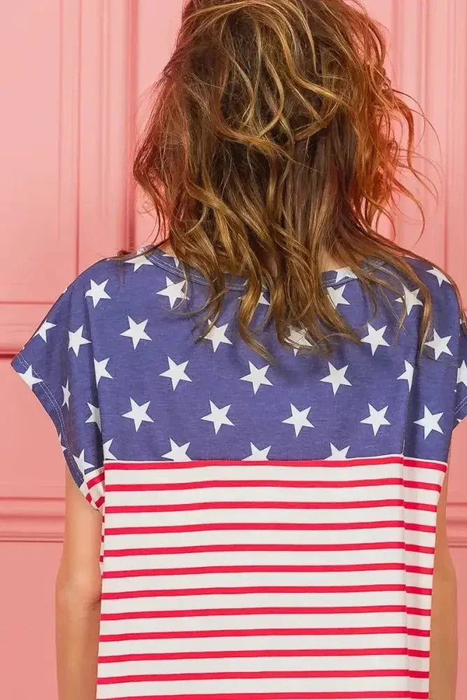 BiBi Star Rpinted with Stripe Combo Top - Update AvenueT-ShirtsTrendsi100100575401827100100575401827b61ca1c61b0349fcb6d21f037ce5e1bb - Max - OriginNAVY STAR/RED STRIPE