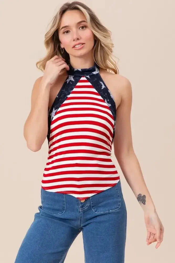 BiBi Stripe Jersey with Star Halter Neck with Tie Back - Update AvenueTrendsi100100809711015100100809711015c631b4ae4fdb48ee9229874880d9748f - Max - OriginRED/IVORY