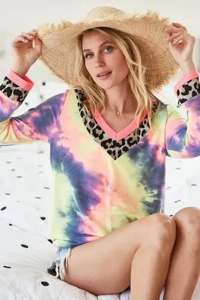 BiBi Tie Dye Terry V - Neck Top - Update AvenueT-ShirtsTrendsi100100740971077100100740971077ff680b65463b4ca6b6e01d71516aa62f - Max - OriginCHARCOAL TIE DYE