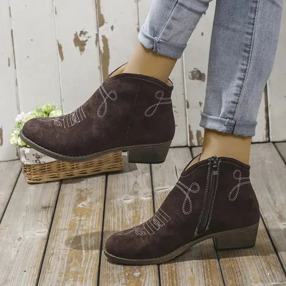 Block Heel Ankle Boots - Update AvenueTrendsi100600773841055100600773841055Block Heel Ankle BootsChocolate