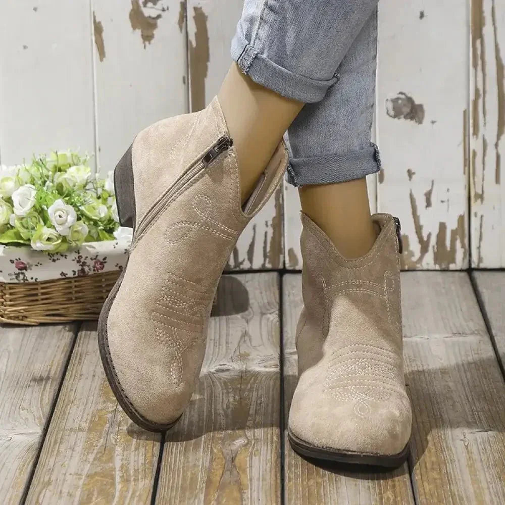 Block Heel Ankle Boots - Update AvenueTrendsi100600773841939100600773841939Block Heel Ankle BootsKhaki