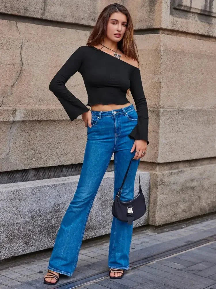 Boat Neck Long Sleeve Crop T-Shirt - Update AvenueT-ShirtsTrendsi1001005580715671001005580715672672c1f5 - cdaa - 42fc - 9b75 - be3bccd56ffa - Max - OriginBlack