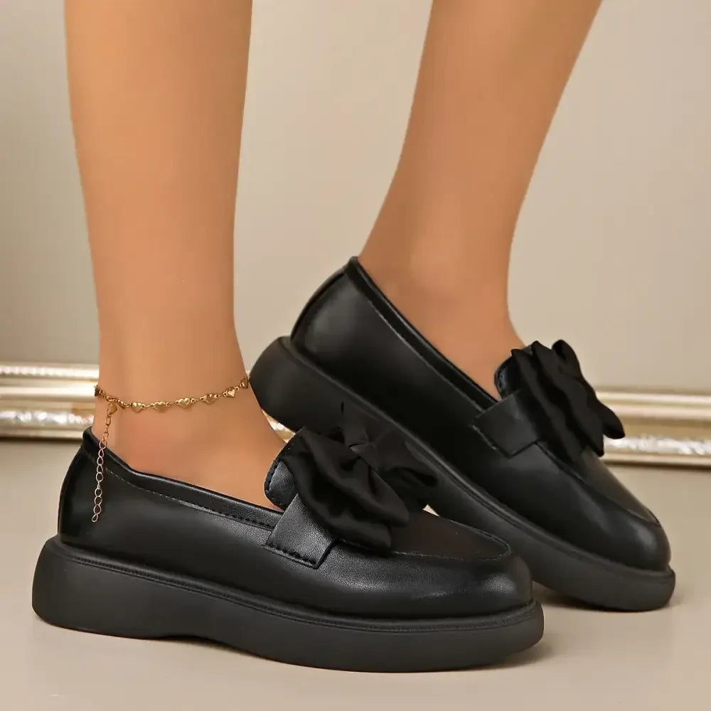 Bow Detail Platform Loafers