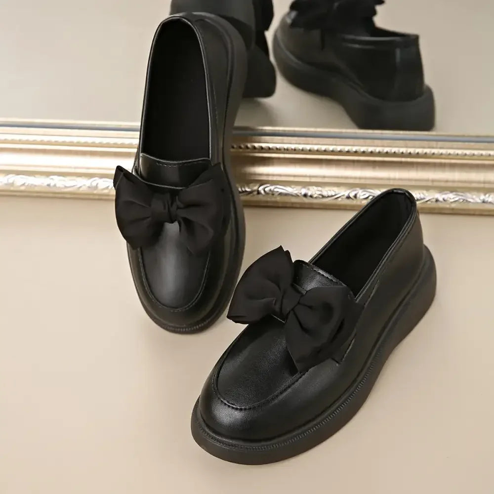 Bow Detail Platform Loafers