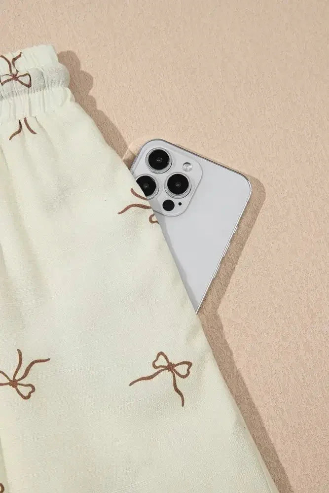 Bow Print Lace Drawstring Casual Shorts - Update AvenueBoho VibesTrendsi100100781060917100100781060917668ac117 - 84e6 - 48d9 - 852f - b1b54ff025f9 - Max - OriginCream