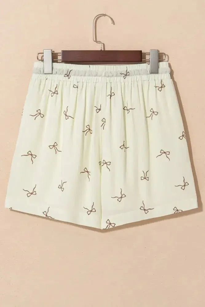 Bow Print Lace Drawstring Casual Shorts - Update AvenueBoho VibesTrendsi10010078106091710010078106091745845b86 - 59d8 - 441c - a15b - 9eae49b1a732 - Max - OriginCream