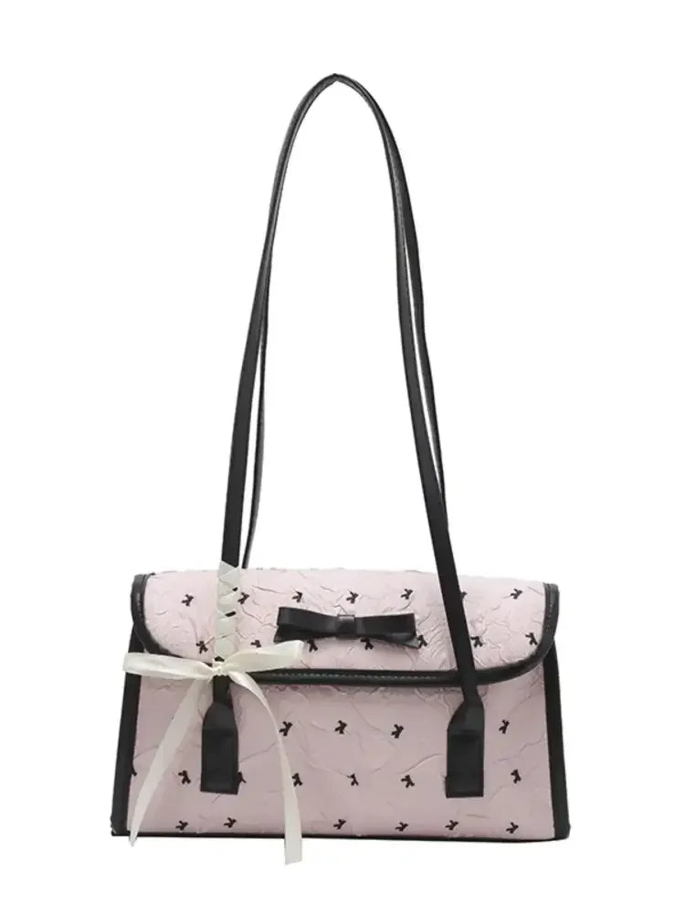 Bow PU Leather Shoulder Bag