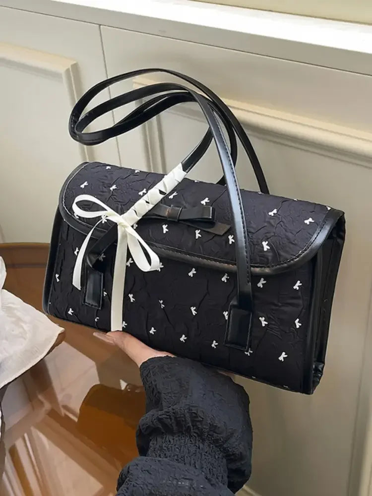 Bow PU Leather Shoulder Bag