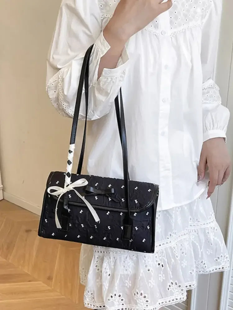Bow PU Leather Shoulder Bag