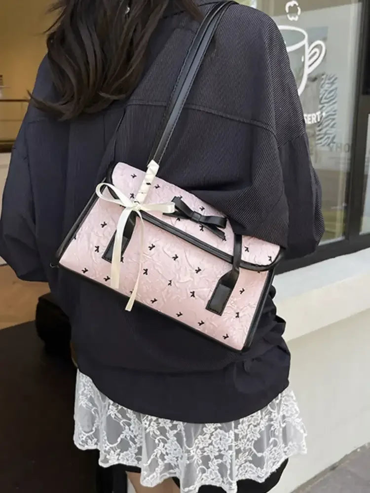 Bow PU Leather Shoulder Bag