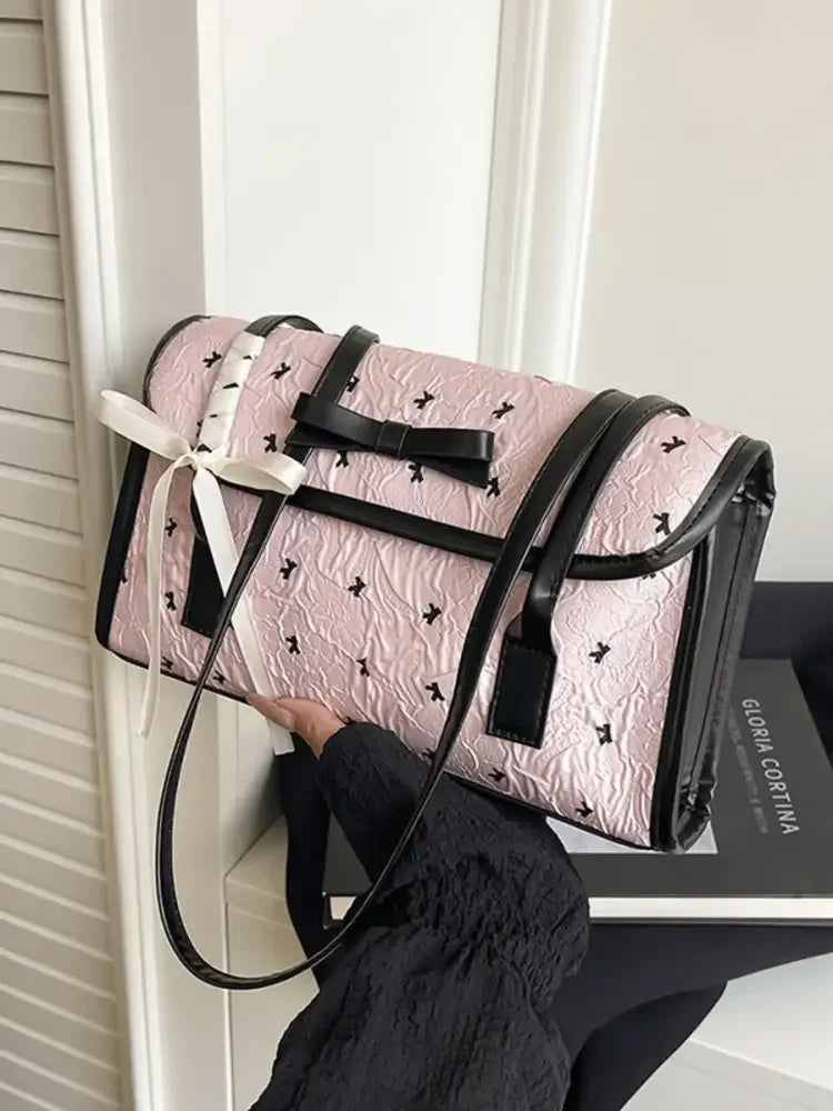 Bow PU Leather Shoulder Bag
