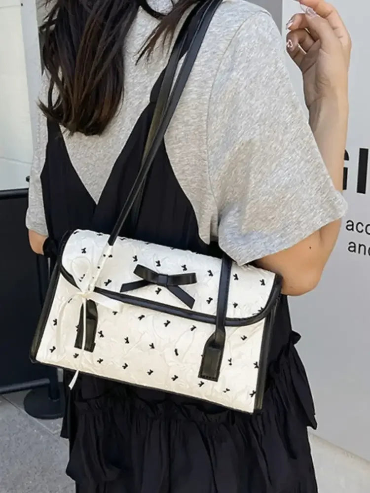Bow PU Leather Shoulder Bag