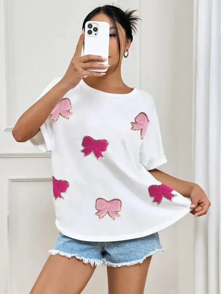 Bow Round Neck Casual T-Shirt - Update AvenueT-ShirtsTrendsi100100827337016100100827337016265655a854014380aed36d49898f5b03 - Max - OriginWhite