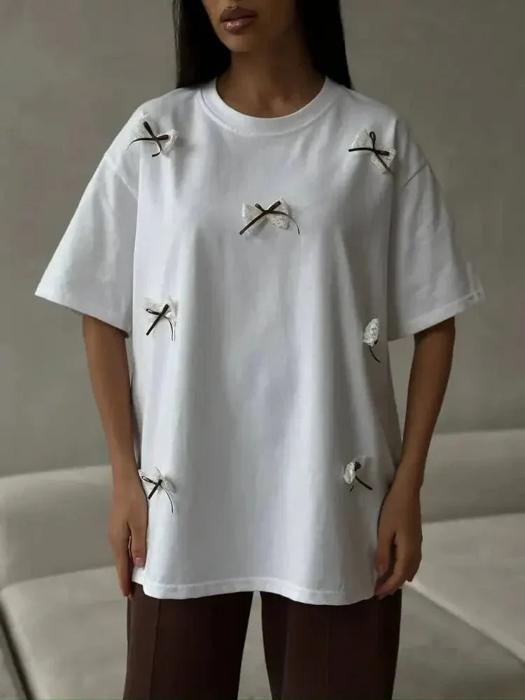 Bow Round Neck Oversized T-Shirt - Update AvenueT-ShirtsTrendsi10010059731261510010059731261593ef4853 - 4aa6 - 4001 - 93d5 - 794142338753 - Max - OriginWhite