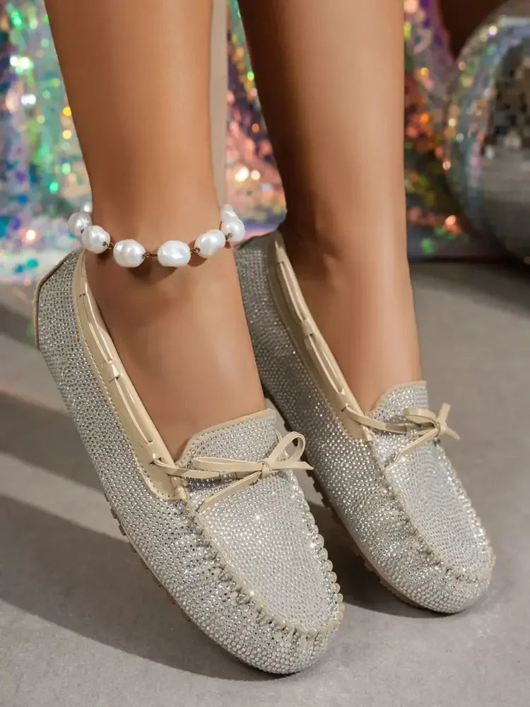 Bow Round Toe Flats Slip-Ons