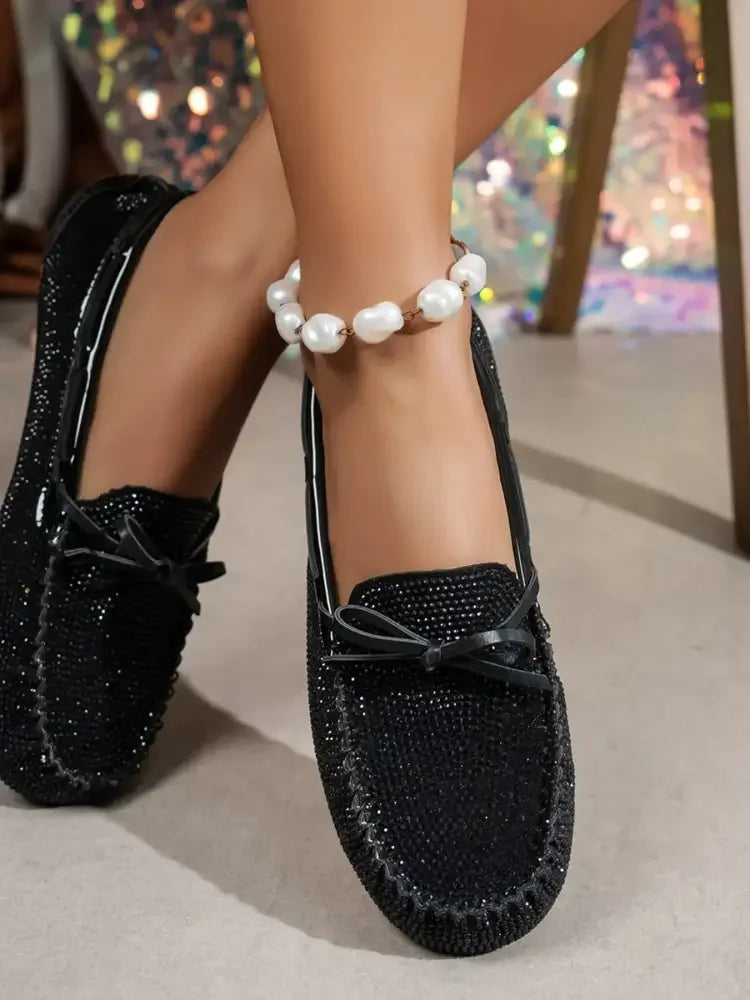 Bow Round Toe Flats Slip-Ons